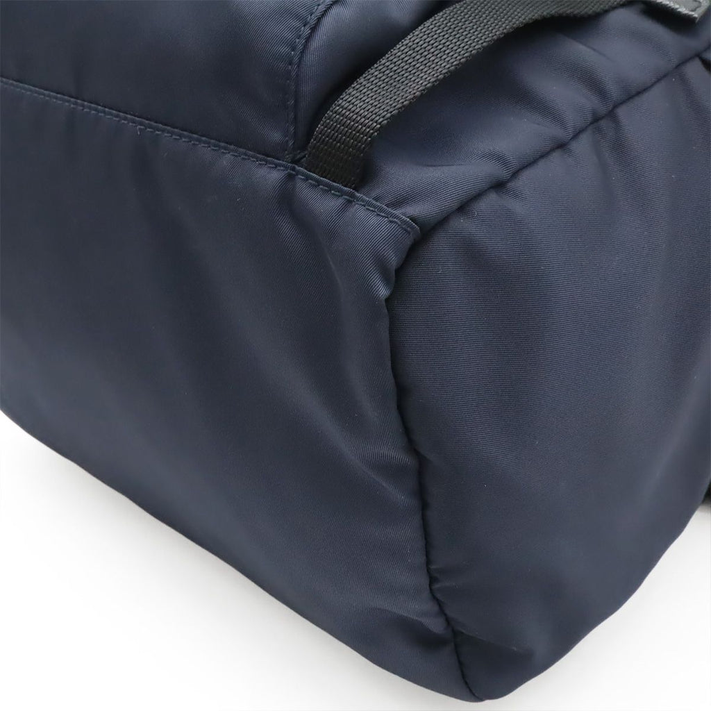 Prada Backpack Shoulder Bag Nylon Leather Blue Nero Black Silver — view 3