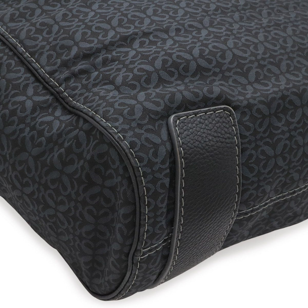 Loewe Repeat Anagram Tote Large Shoulder Bag Nylon Canvas Black — view 3