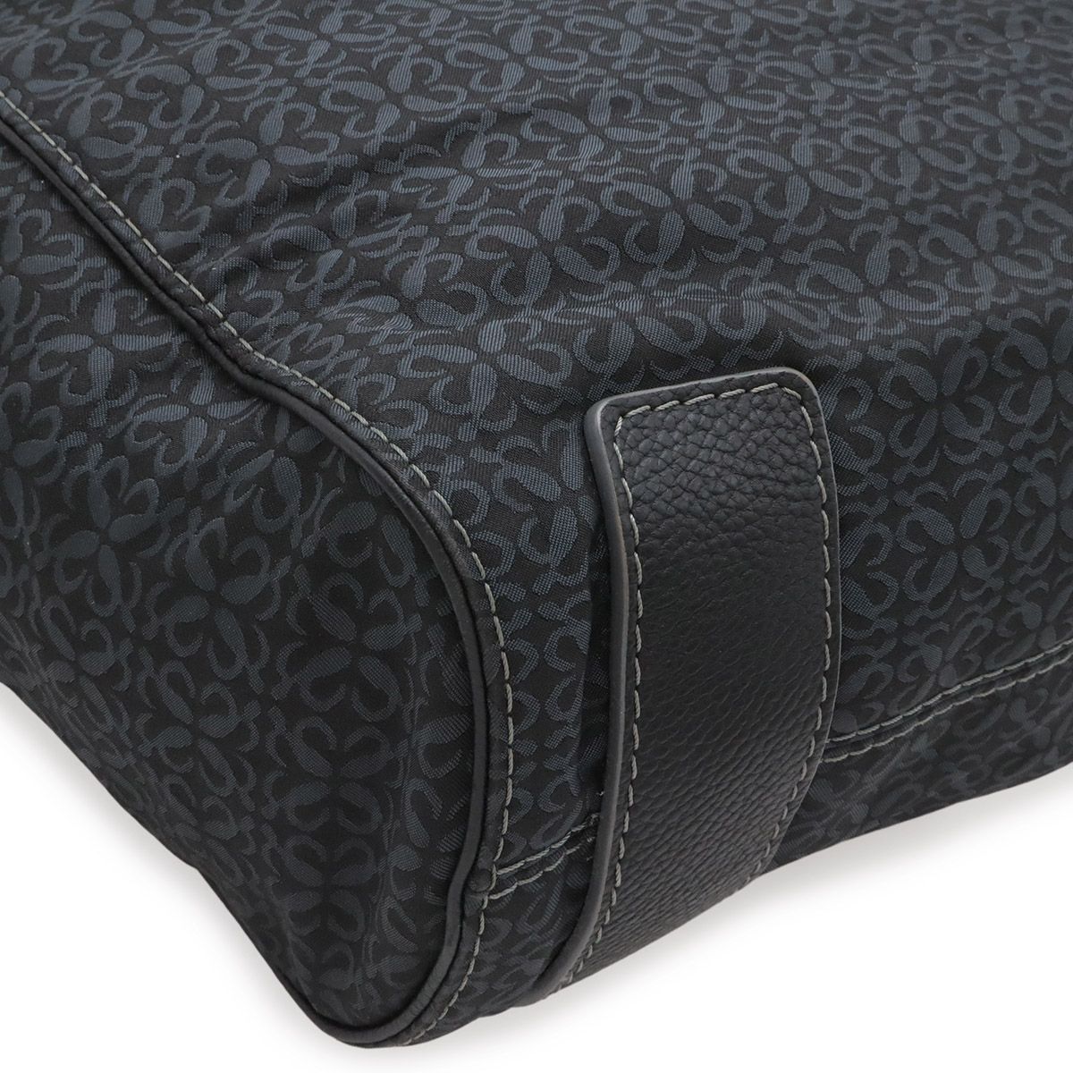 Loewe Repeat Anagram Tote Large Shoulder Bag Nylon Canvas Black — view 3
