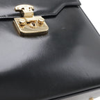 Gucci Ladylock Flap 2-Way Shoulder Bag Crossbody Leather Black Gold — view 4