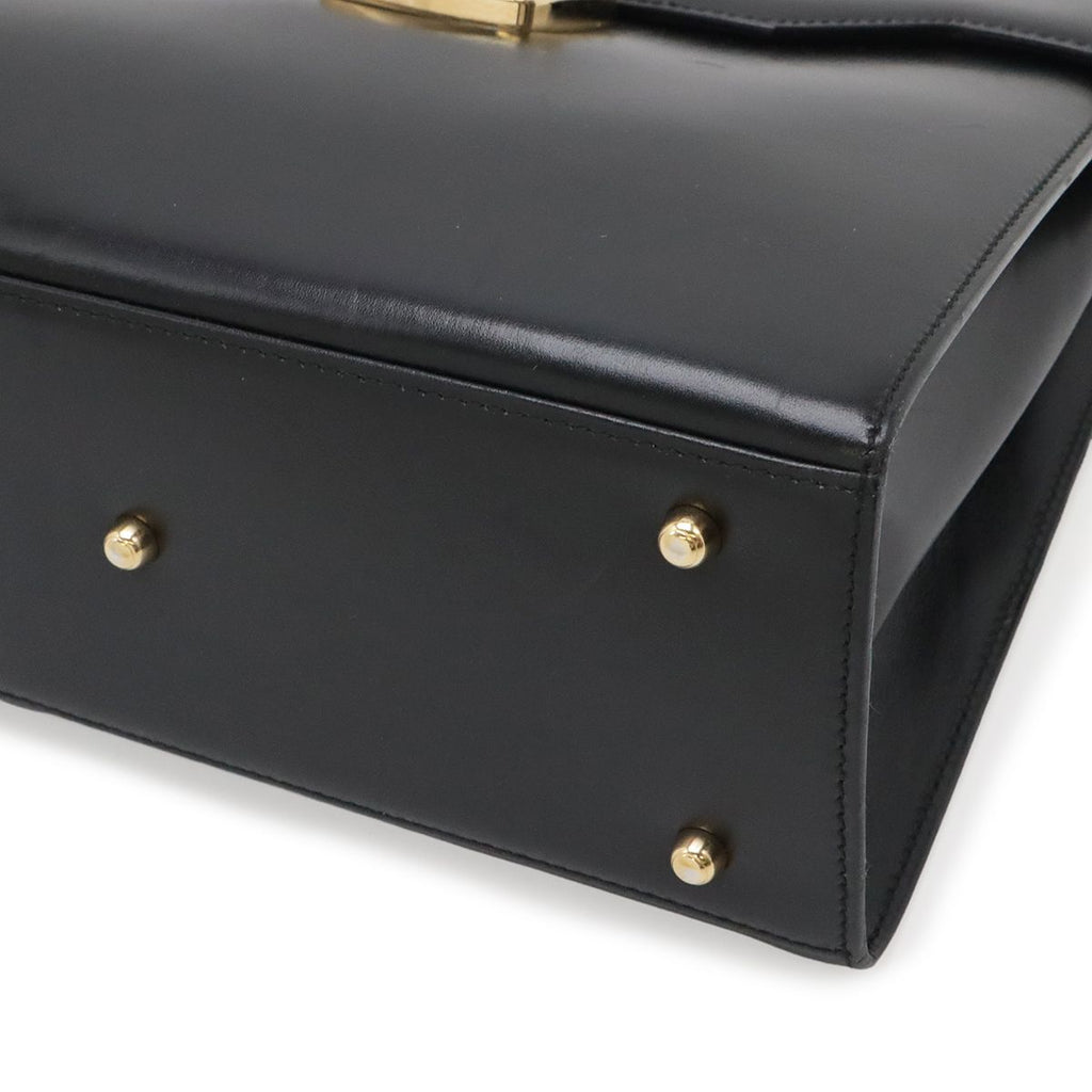 Gucci Ladylock Flap 2-Way Shoulder Bag Crossbody Leather Black Gold — view 3