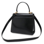 Gucci Ladylock Flap 2-Way Shoulder Bag Crossbody Leather Black Gold — view 2