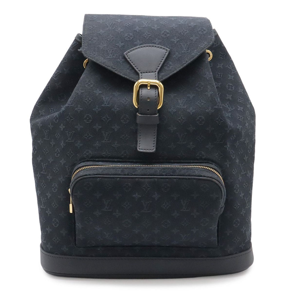 Louis Vuitton Monogram Mini Montsouris GM Backpack Shoulder Bag Blue Navy