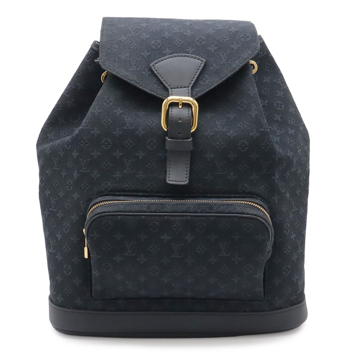 Louis Vuitton Monogram Mini Montsouris GM Backpack Shoulder Bag Blue Navy