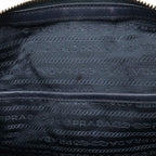 Prada Tote Shoulder Bag 2-Way Nylon Leather Navy Gold — view 8