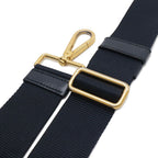 Prada Tote Shoulder Bag 2-Way Nylon Leather Navy Gold — view 6