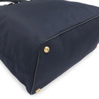 Prada Tote Shoulder Bag 2-Way Nylon Leather Navy Gold — view 3