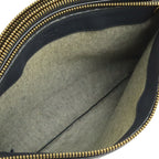 Celine Trio Large Shoulder Bag Pochette Crossbody Pouch Leather Black Gold — view 7