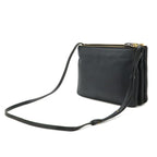 Celine Trio Large Shoulder Bag Pochette Crossbody Pouch Leather Black Gold — view 2