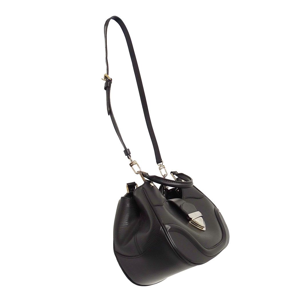 Louis Vuitton 2-Way Shoulder Bag Epi Leather Sac Montaigne Noir Black Handle — view 5
