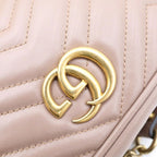 Gucci GG Marmont Mini Shoulder Bag Rose Pink Leather Gold — view 6