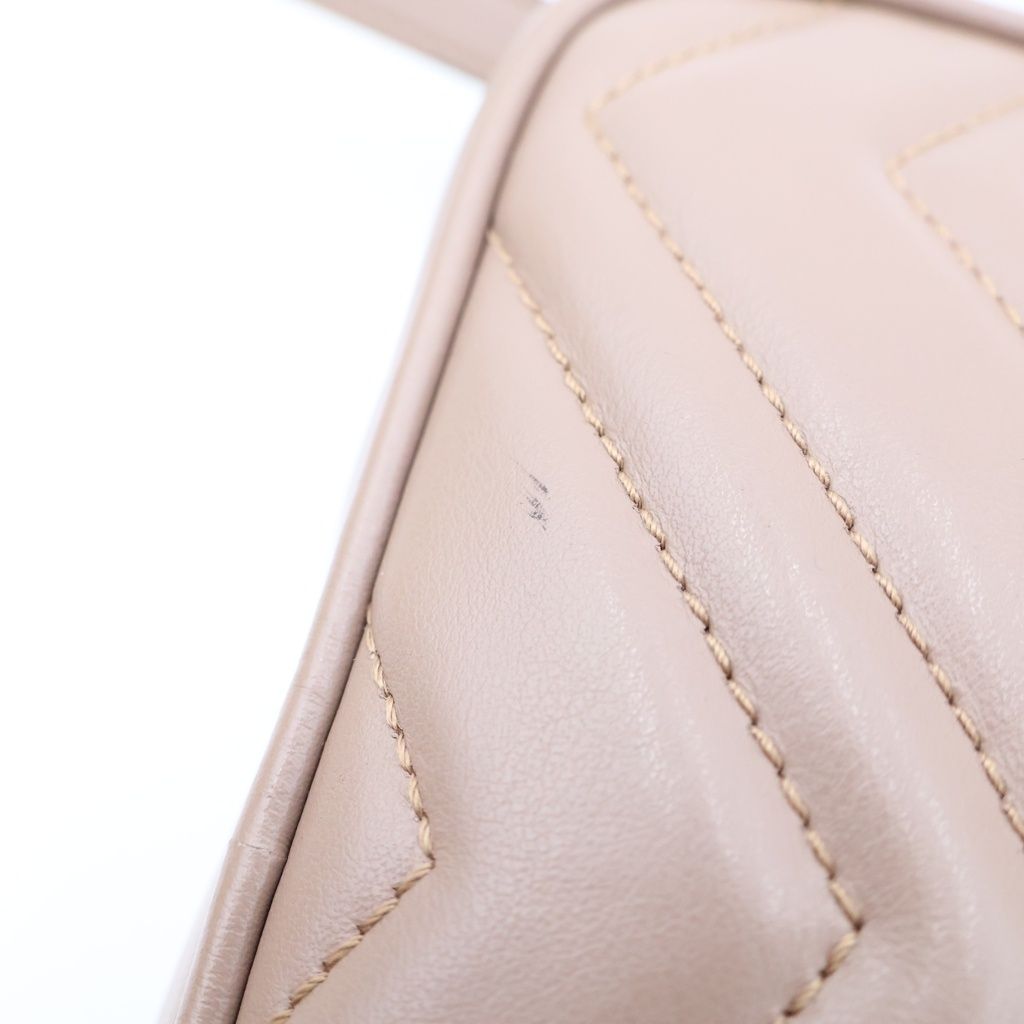 Gucci GG Marmont Mini Shoulder Bag Rose Pink Leather Gold — view 7