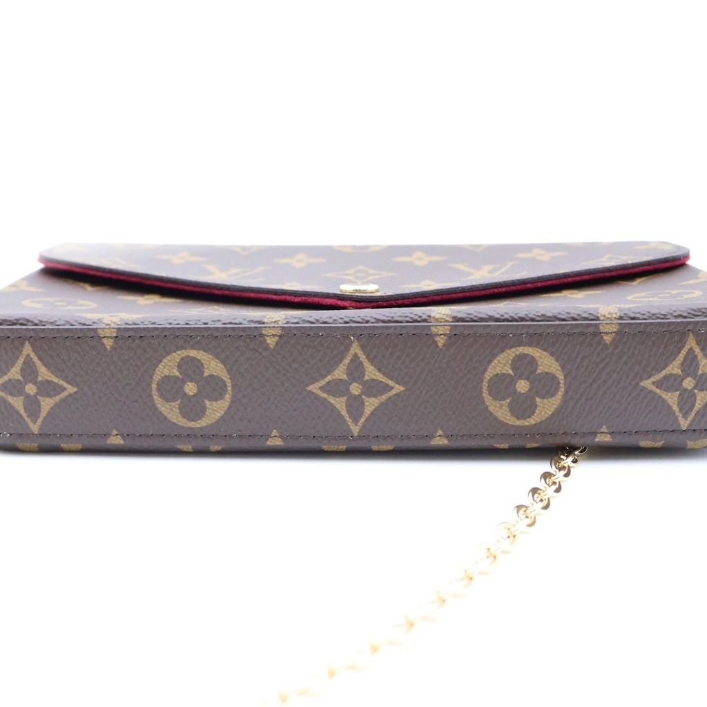 Louis Vuitton Monogram Pochette Felicie Leather Chain Shoulder Bag Wallet Gold — view 4