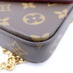 Louis Vuitton Monogram Pochette Felicie Leather Chain Shoulder Bag Wallet Gold — view 5