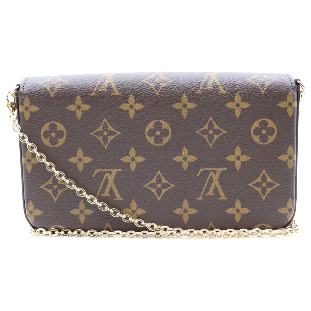Louis Vuitton Monogram Pochette Felicie Leather Chain Shoulder Bag Wallet Gold — view 2