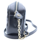 Gucci GG Marmont Quilted Nappa Leather Small Camera Bag Chain Cross Gold Black — view 3