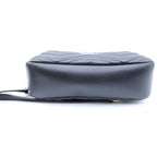 Gucci GG Marmont Quilted Nappa Leather Small Camera Bag Chain Cross Gold Black — view 4