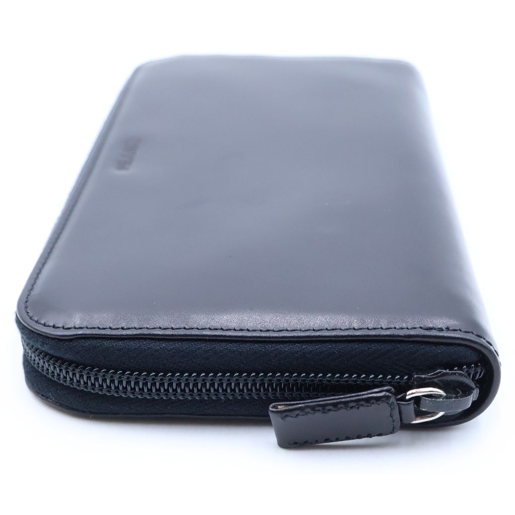 Prada Logo Zip Around Wallet Black Leather — view 3