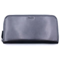Prada Logo Zip Around Wallet Black Leather