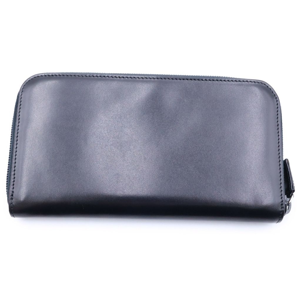 Prada Logo Zip Around Wallet Black Leather — view 2