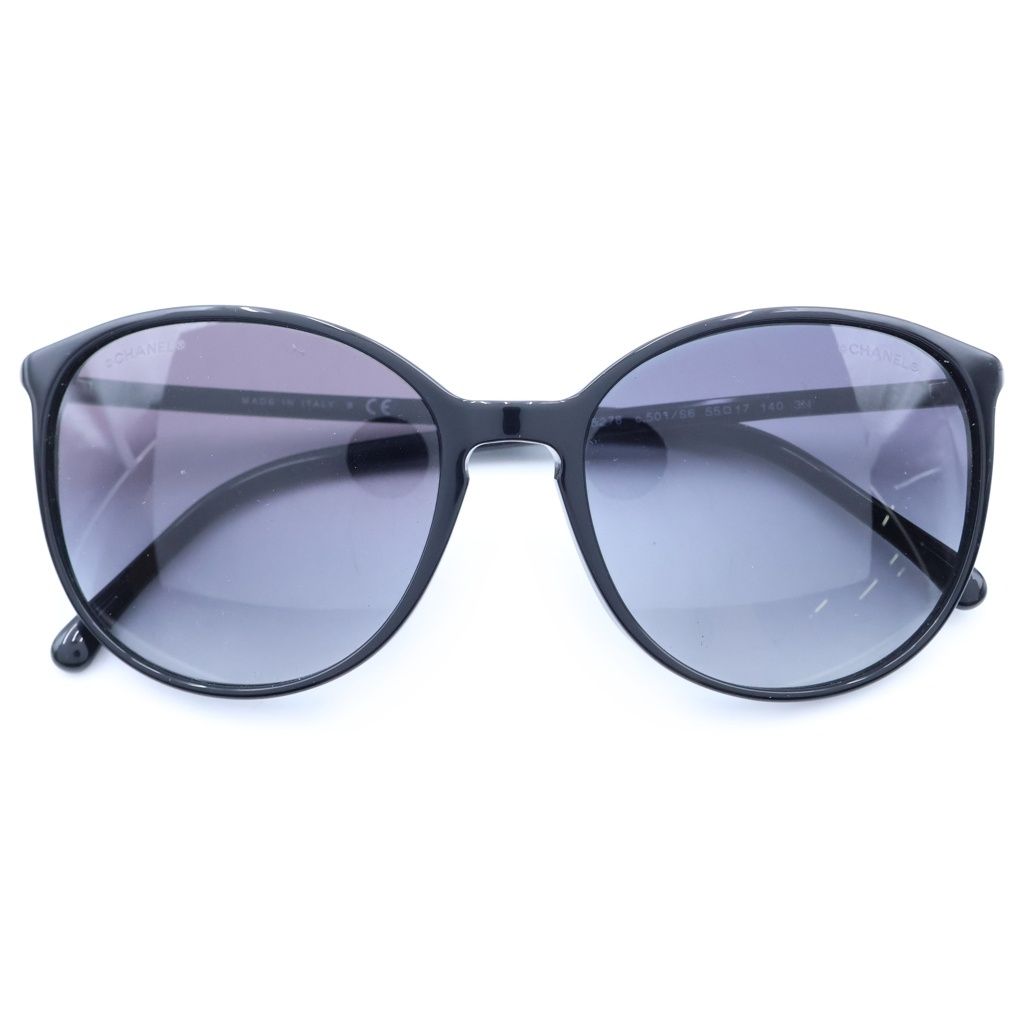 Chanel CC Logo Sunglasses Black Acetate 55 Eyewear