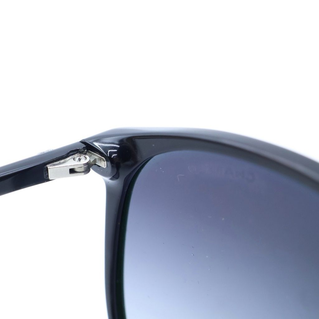 Chanel CC Logo Sunglasses Black Acetate 55 Eyewear — view 4