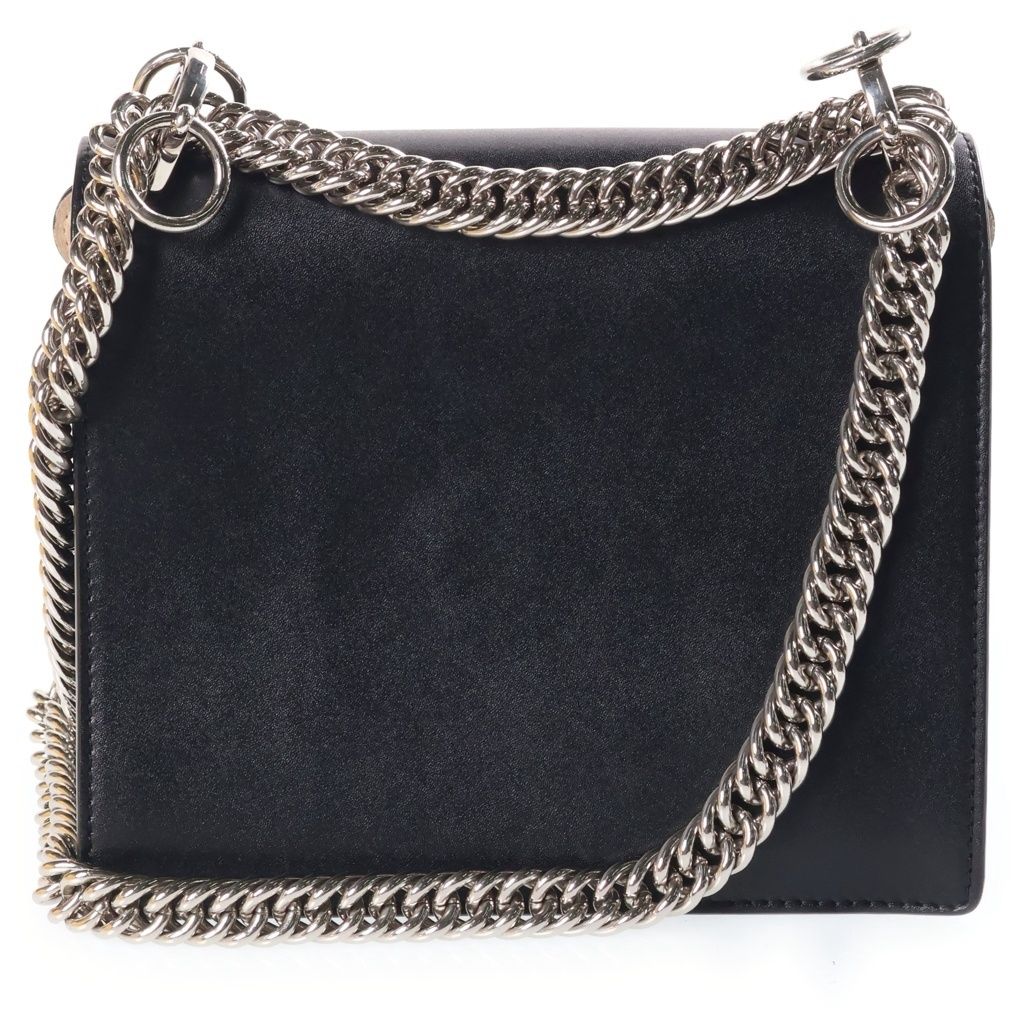 Fendi Canai Mini Pearl Chain Shoulder Bag Back Black — view 2