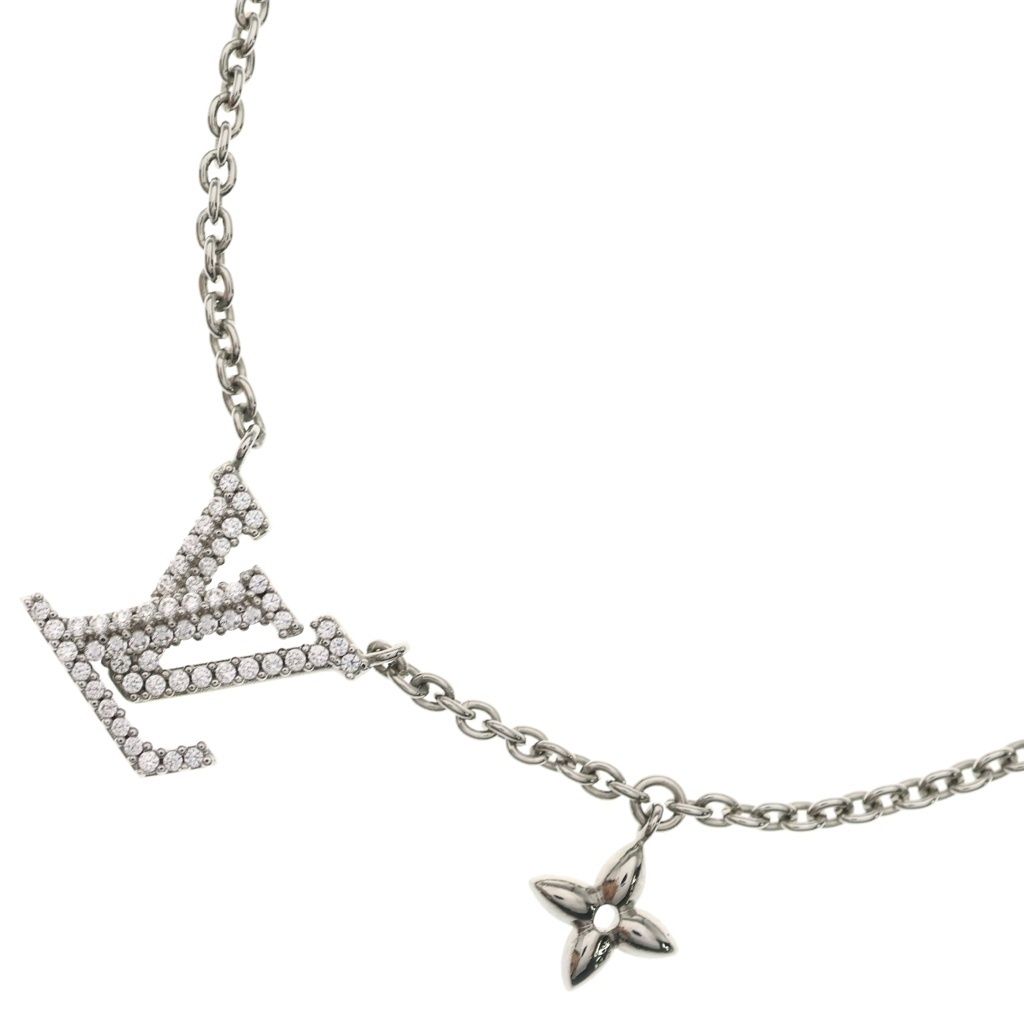Louis Vuitton LV Iconic Rhinestone Pendant Chain Silver