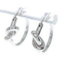 Celine Knot Small Hoop Earrings Silver