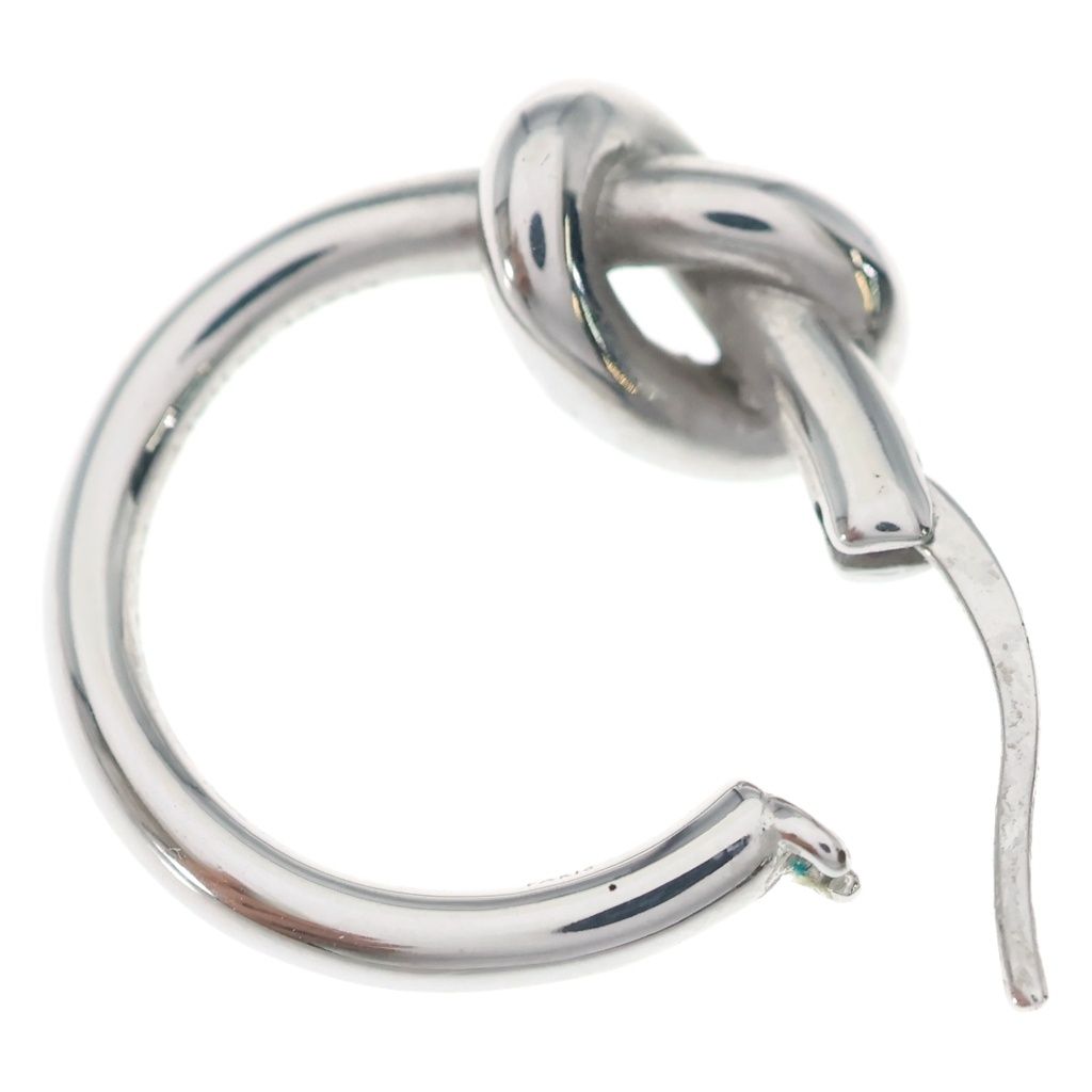 Celine Knot Small Hoop Earrings Silver — view 5