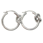 Celine Knot Small Hoop Earrings Silver — view 4
