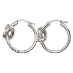 Celine Knot Small Hoop Earrings Silver — view 3