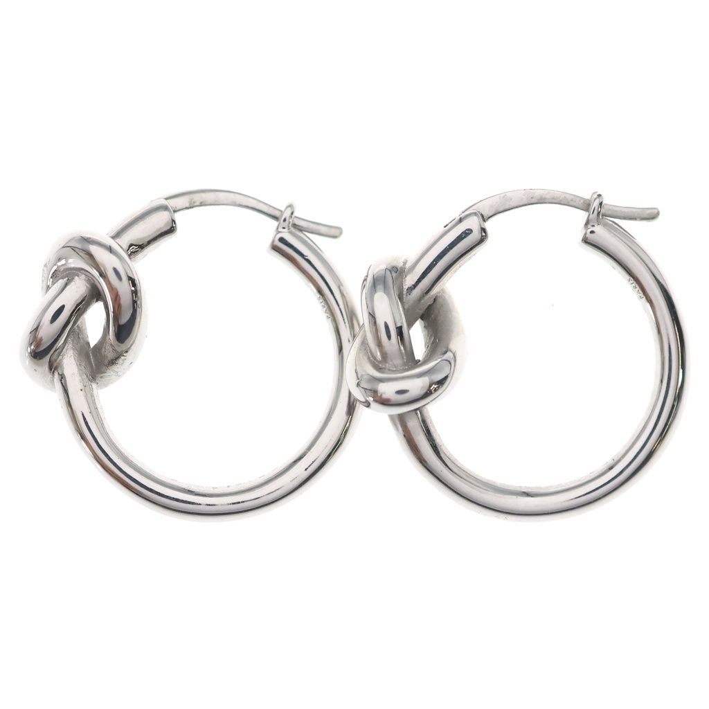 Celine Knot Small Hoop Earrings Silver — view 3