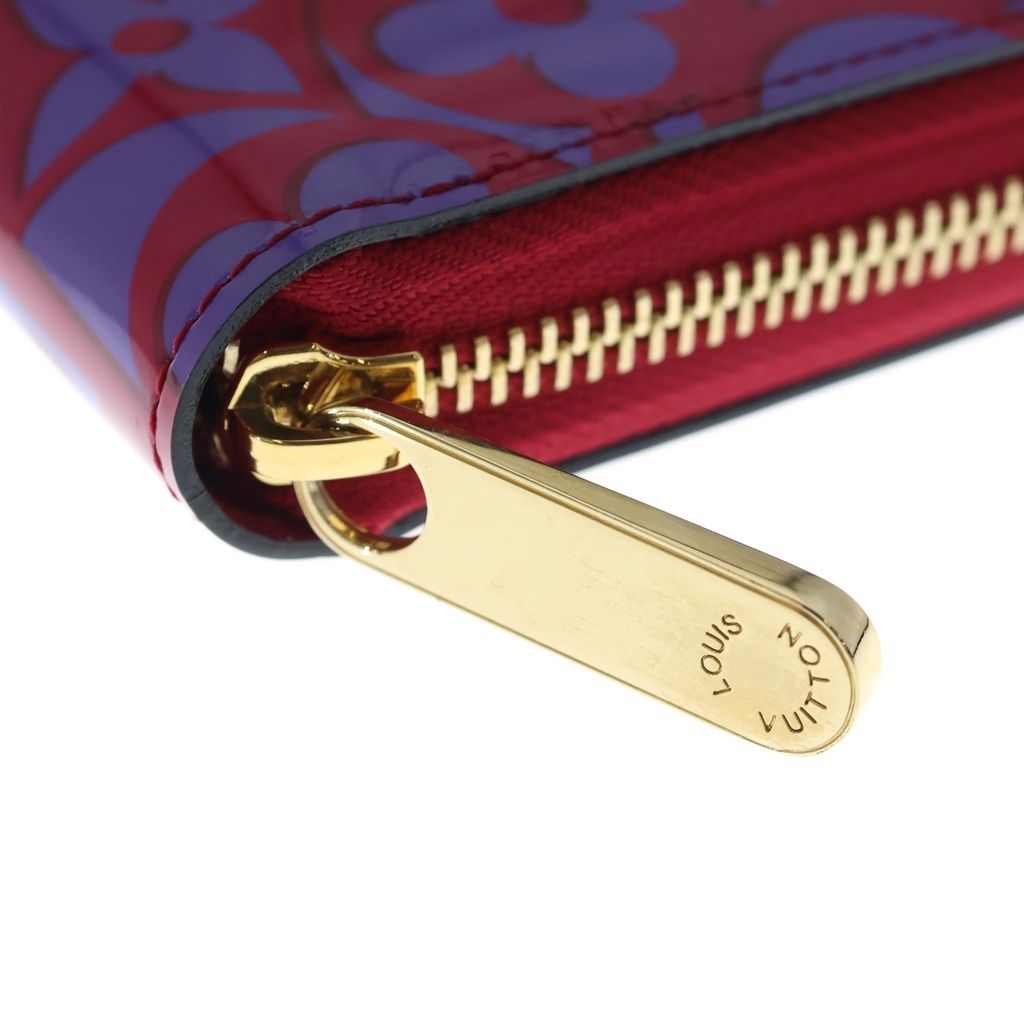 Louis Vuitton Vernis Suit Monogram Rose Indien Zippy Wallet Red Purple — view 5
