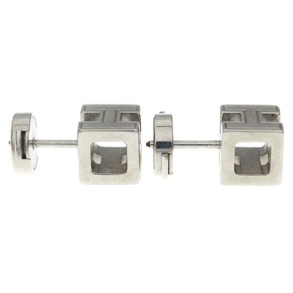 Hermes Cage D'h Cube Stud Earrings Silver — view 4