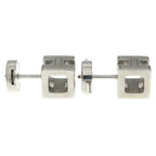 Hermes Cage D'h Cube Stud Earrings Silver — view 4