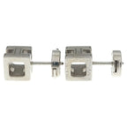 Hermes Cage D'h Cube Stud Earrings Silver — view 3