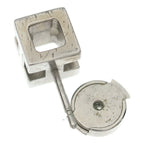 Hermes Cage D'h Cube Stud Earrings Silver — view 5