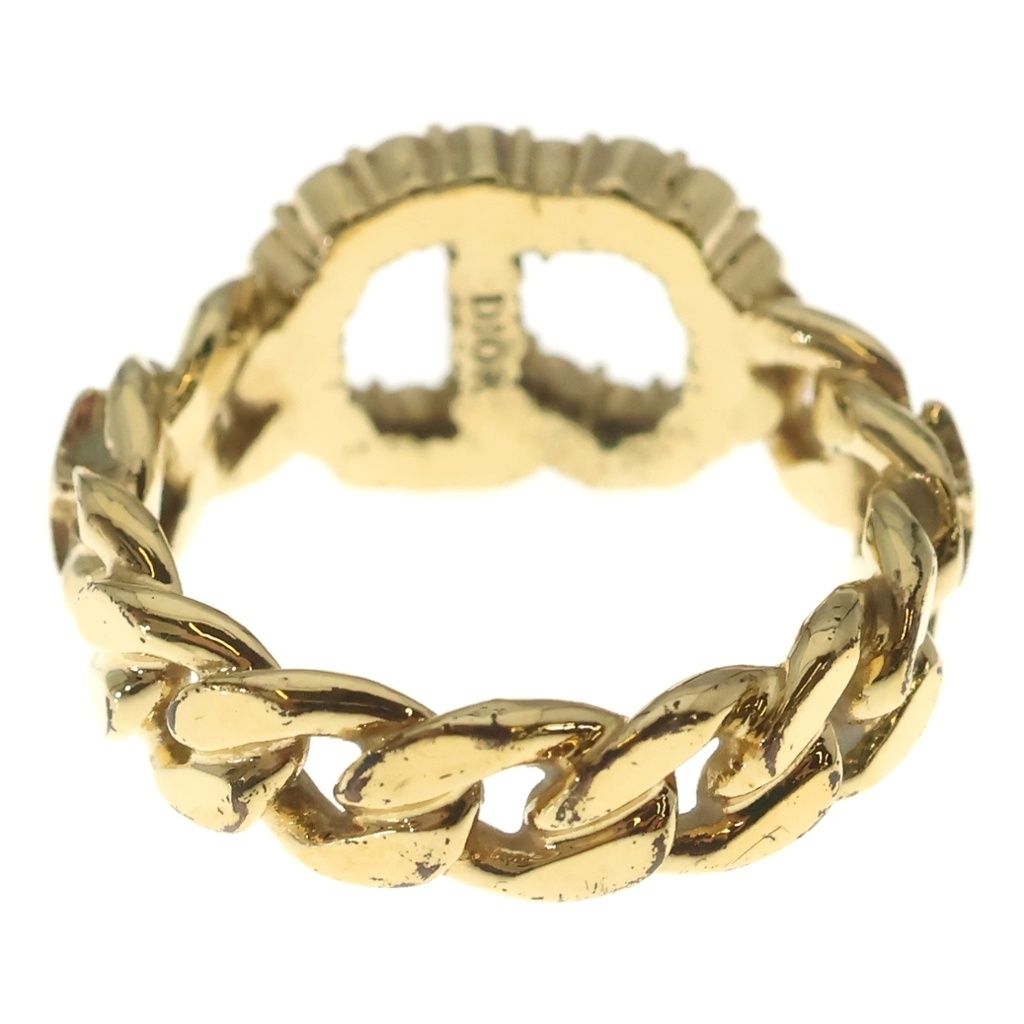 Dior CD Logo Ring Rhinestone Gold — view 2