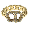 Dior CD Logo Ring Rhinestone Gold