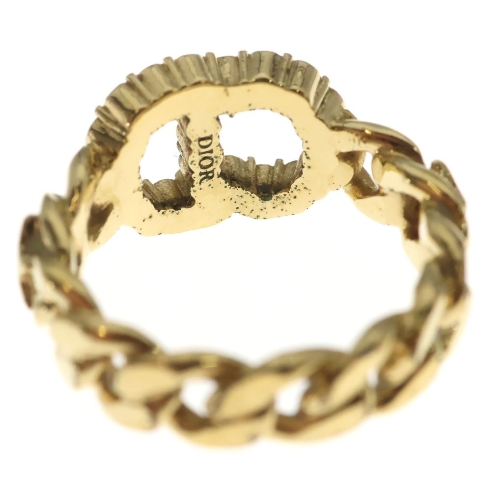 Dior CD Logo Ring Rhinestone Gold — view 4
