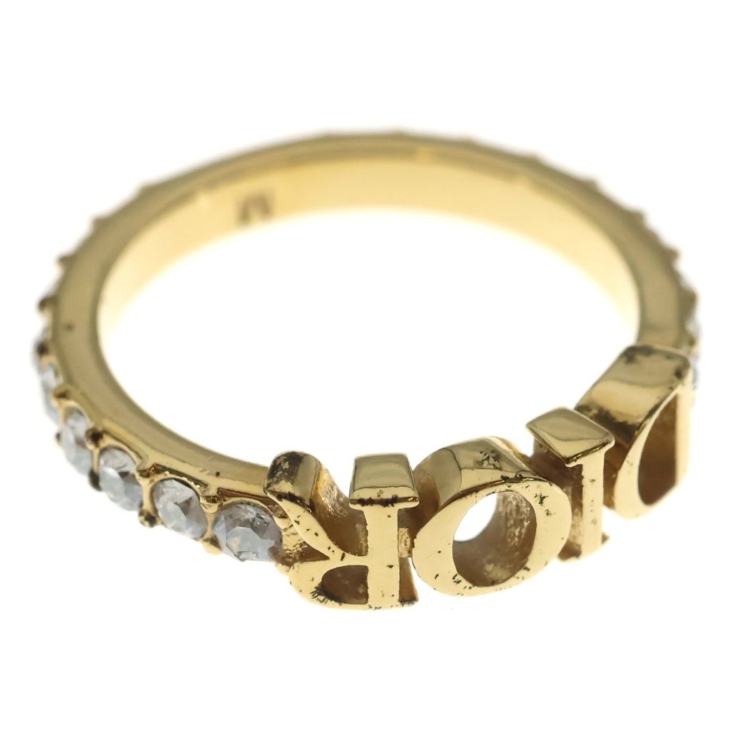 Dior Logo Ring Gold Rhinestone — view 5