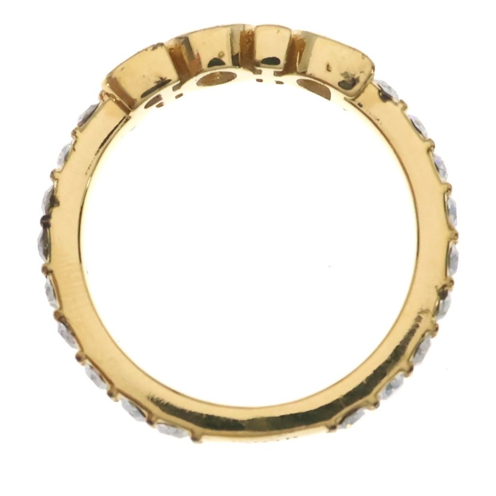 Dior Logo Ring Gold Rhinestone — view 6