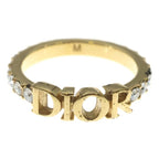 Dior Logo Ring Gold Rhinestone