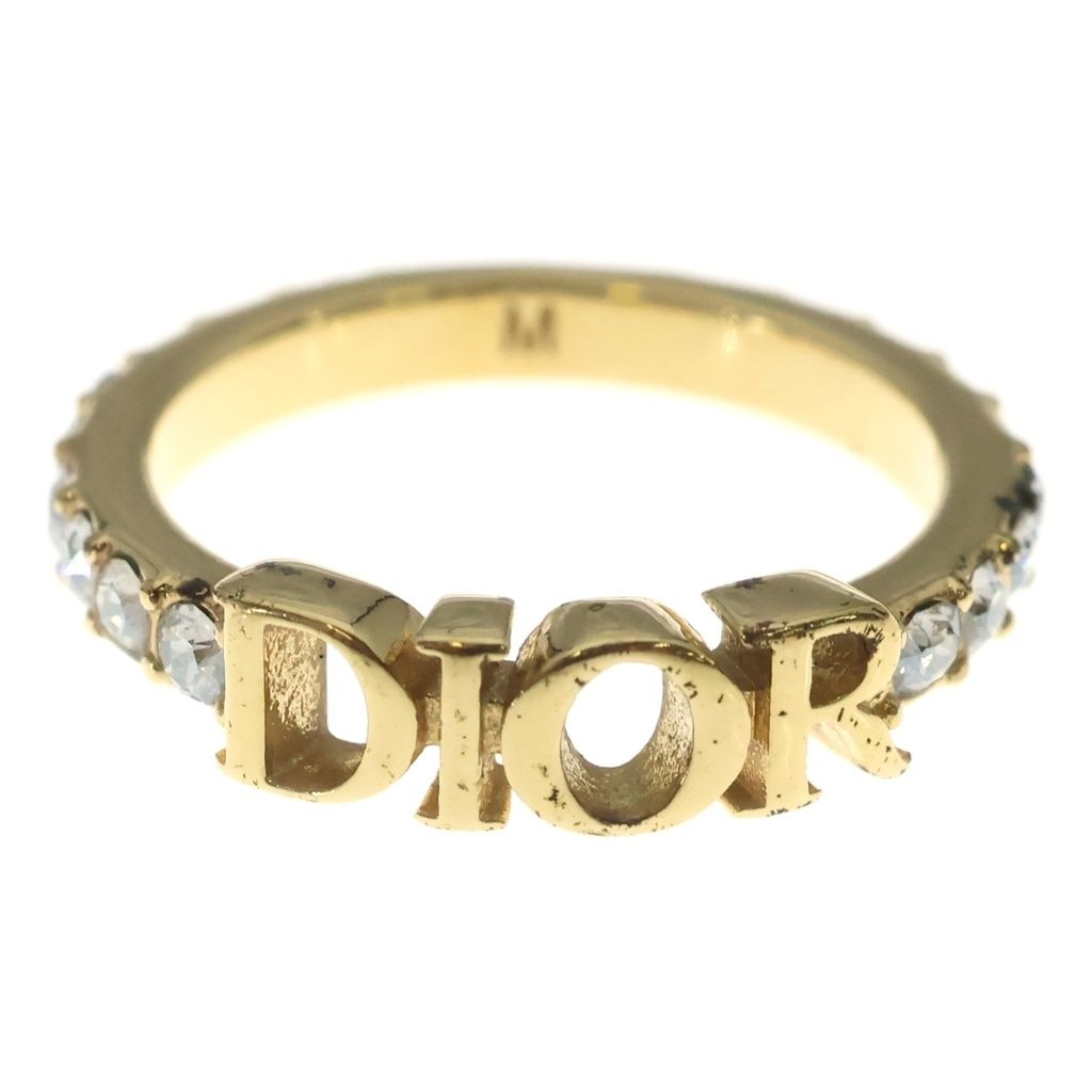 Dior Logo Ring Gold Rhinestone