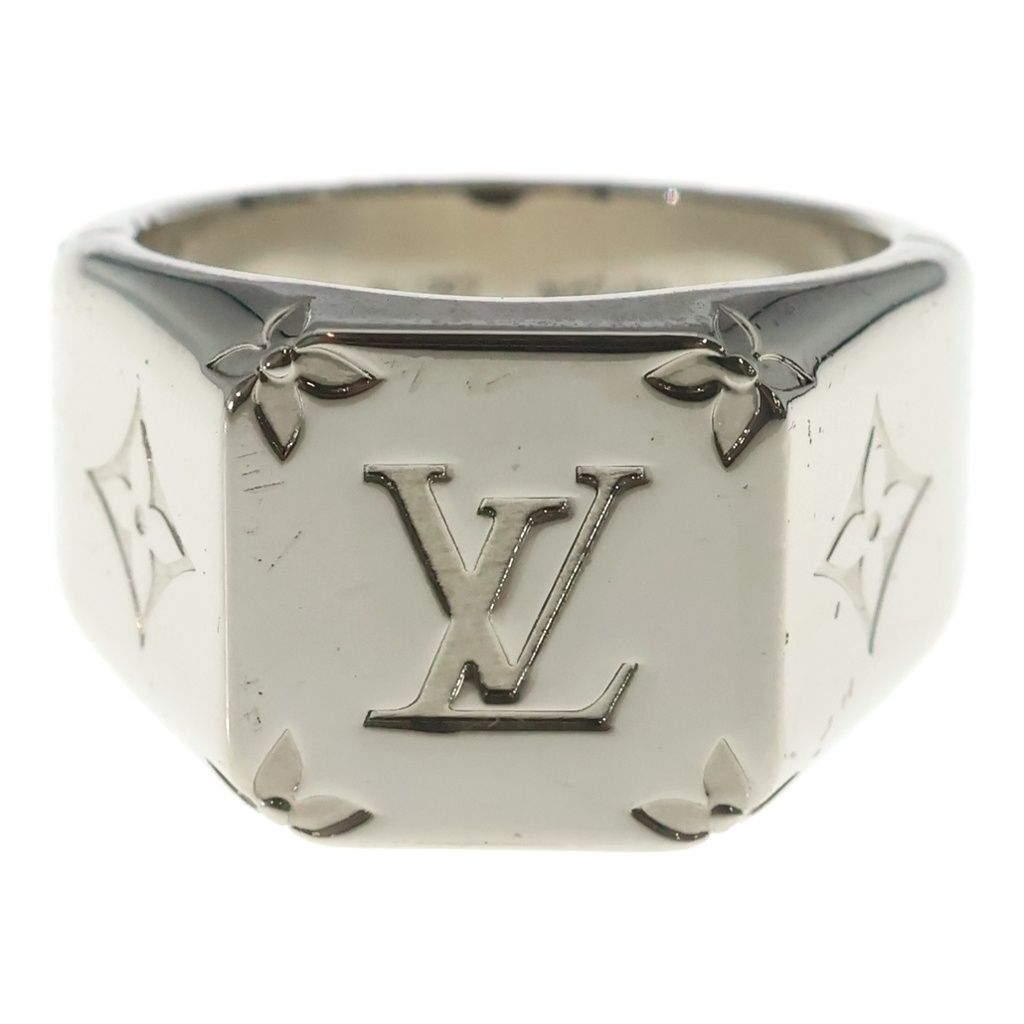 Louis Vuitton Monogram Signet Ring Silver