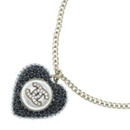 Chanel Heart Motif Pendant Rhinestone CC Logo