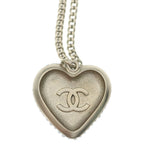 Chanel Heart Motif Pendant Rhinestone CC Logo — view 3