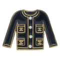 Chanel Pin Brooch Black Gold