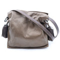 Loewe Anagram Flamenco Fringe Shoulder Bag Brown Leather Silver
